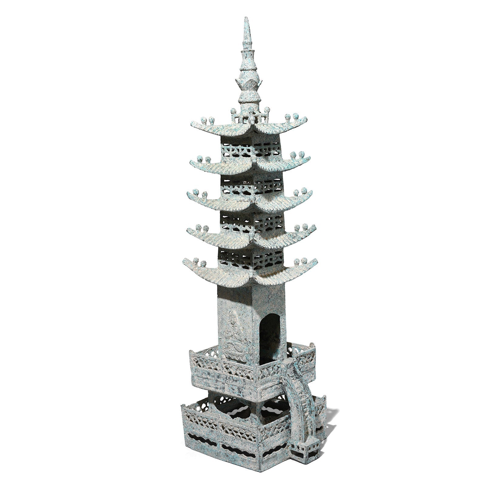 Verdigris Bronze Han Dynasty Style Pagoda