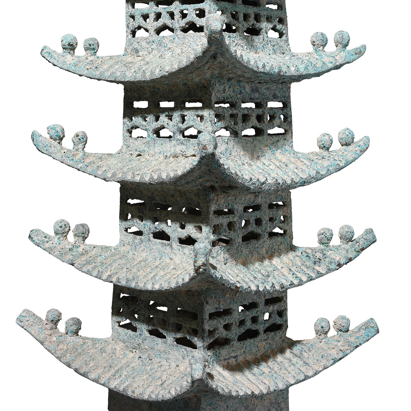 Verdigris Bronze Han Dynasty Style Pagoda