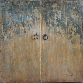 Painted Elm & Poplar Sideboard From Gansu - 19th Century