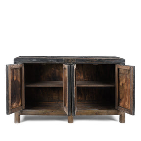 Painted Elm & Poplar Sideboard From Gansu - 19th Century