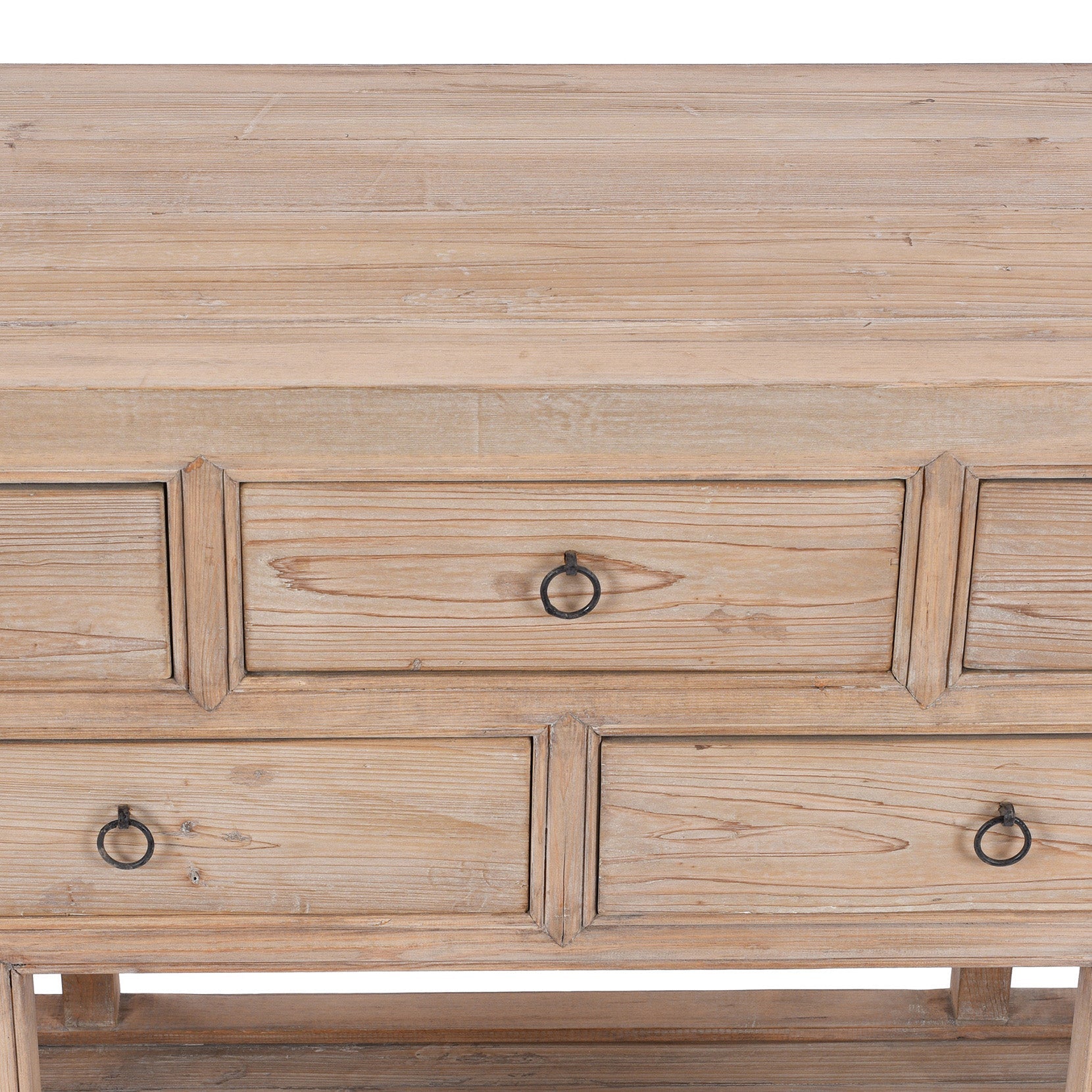 Long Rustic Console Table With Shelf