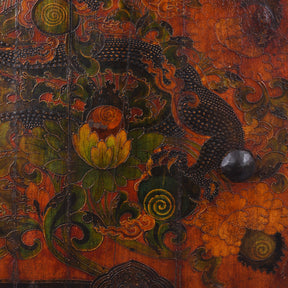 Vintage Tibetan Door With Dragon Painting - Ca 1940