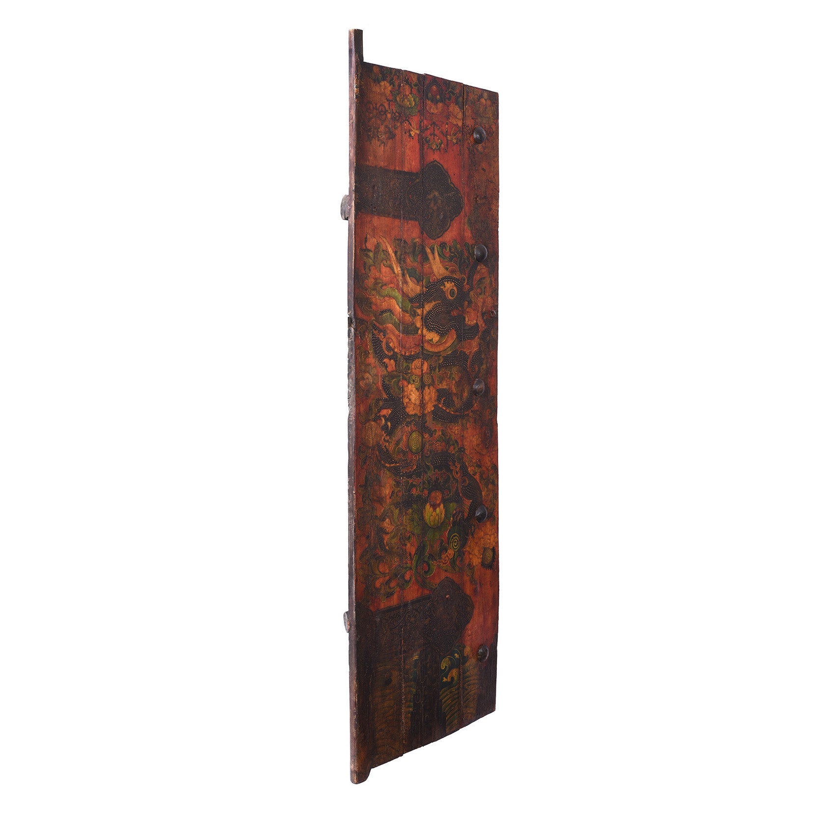 Vintage Tibetan Door With Dragon Painting - Ca 1940