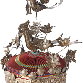Decorative Miao Tribal Hat From Guizhou On Stand