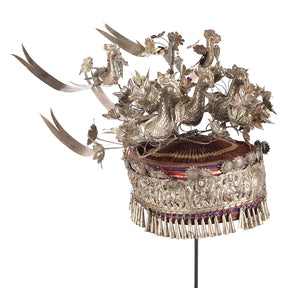 Decorative Miao Tribal Hat From Guizhou On Stand