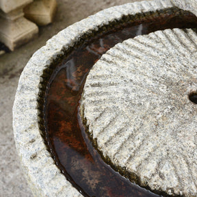 Water Feature Made From 19thC Chinese Mill Stones