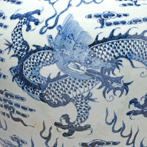 Blue & White Porcelain Vase - Dragon Design