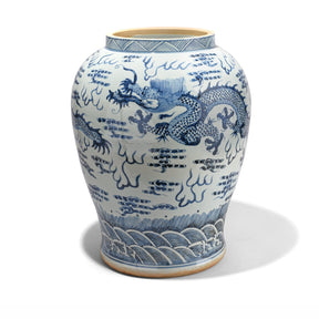 Blue & White Porcelain Vase - Dragon Design
