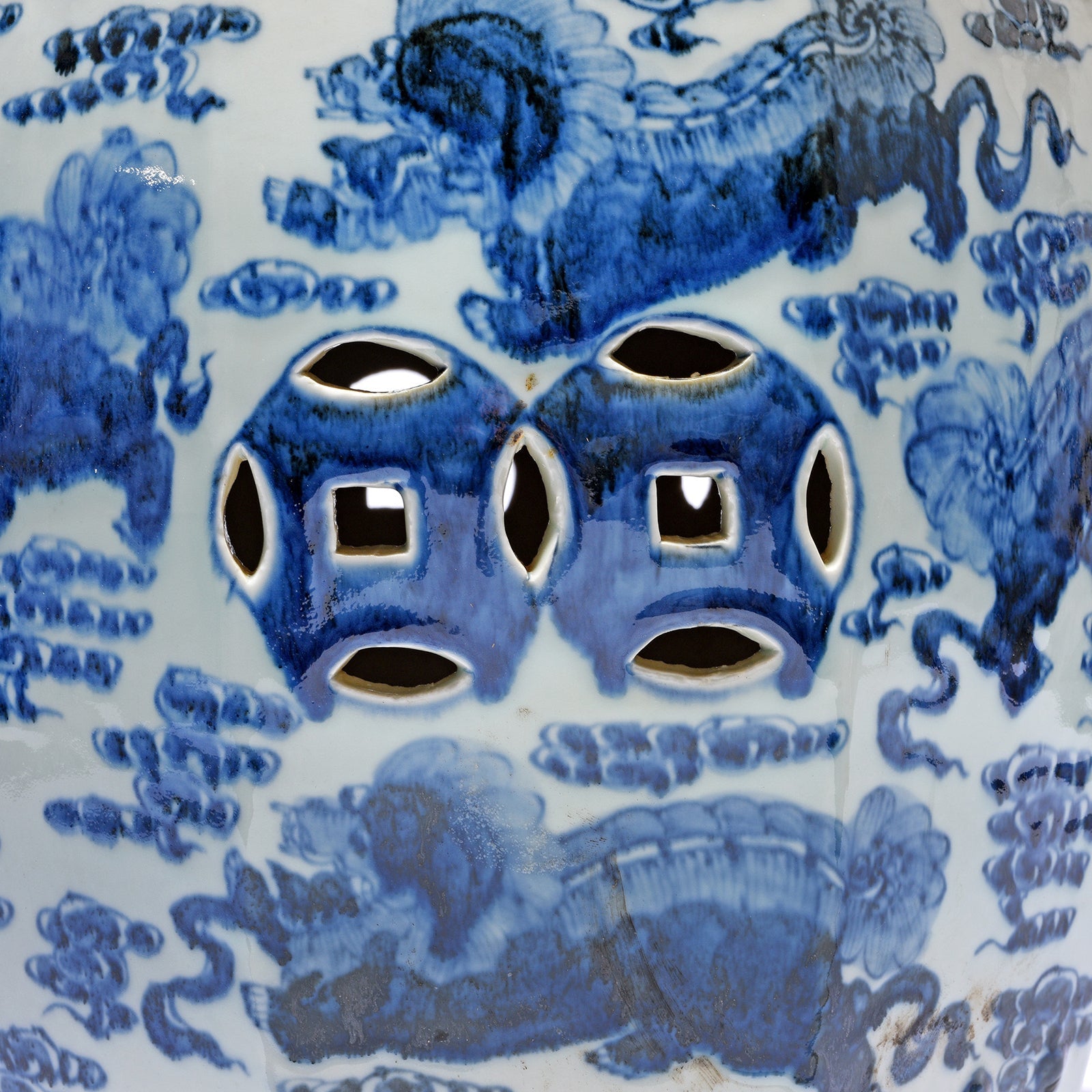 Blue & White Porcelain Stool- Kylin Design