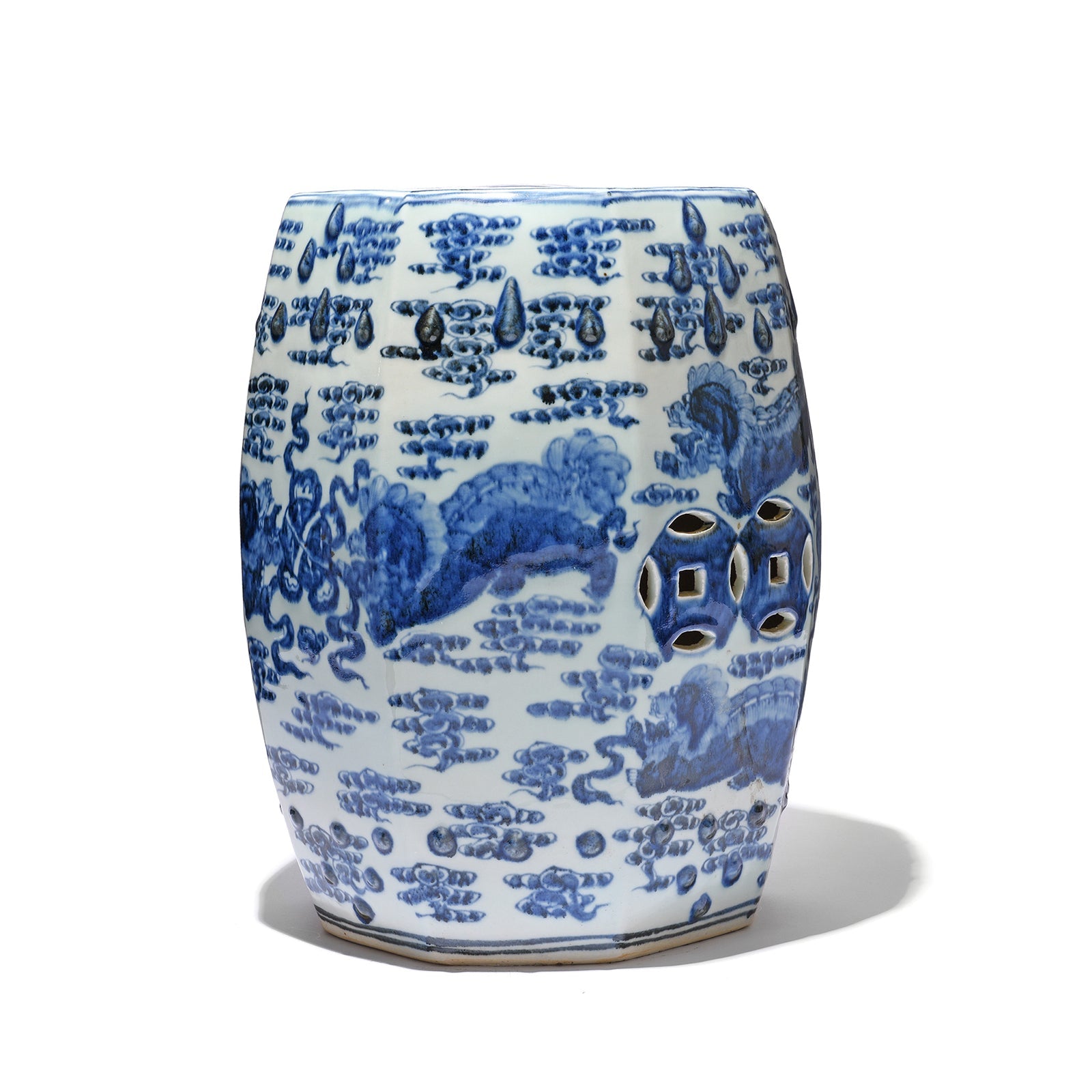 Blue & White Porcelain Stool- Kylin Design