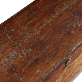 Tibetan Painted Chest of Güsh Khaan With Tiger - Late 18th Century