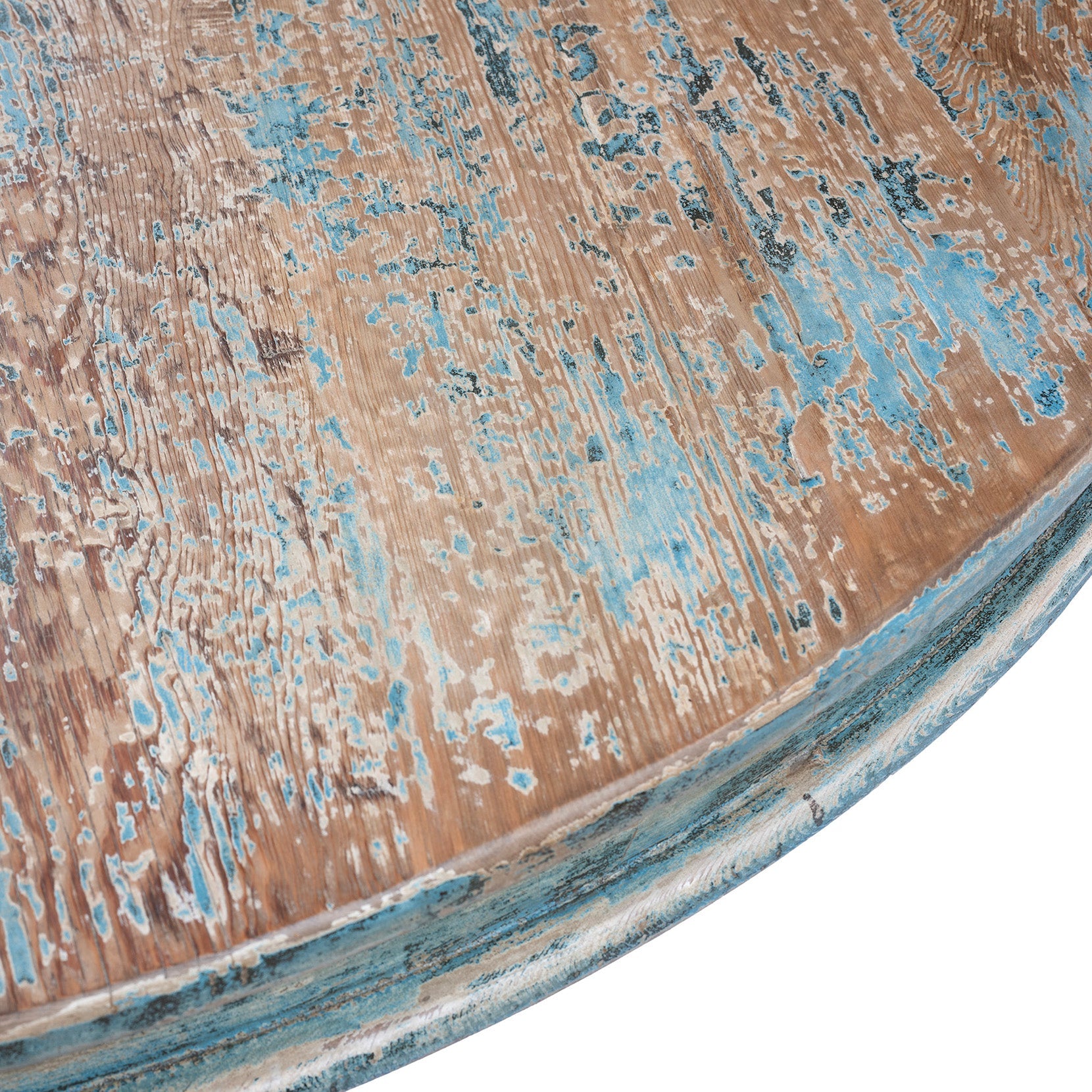 Round Pedestal Dining Table Made From Old Painted Pine