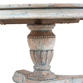 Round Pedestal Dining Table Made From Old Painted Pine