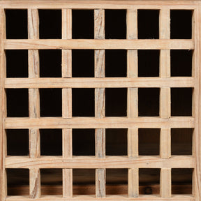 Reclaimed Pine Noodle Side Cabinet with Lattice Door - Country Style