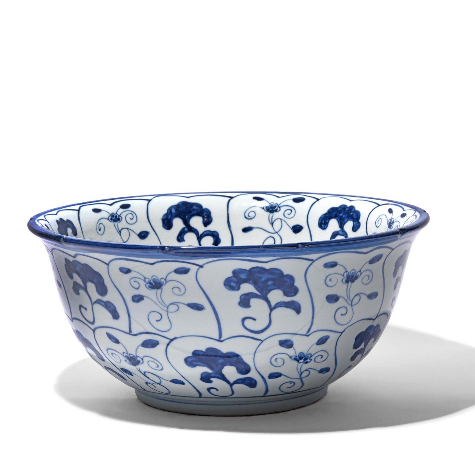 Blue & White Porcelain Bowl - Cloud Fungus Design