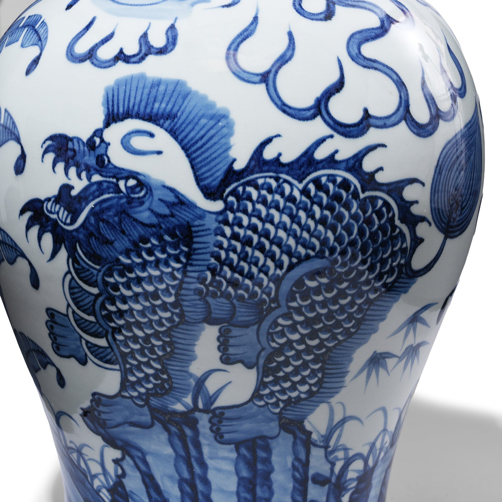 Blue & White Porcelain Temple Jar - Qilin Design