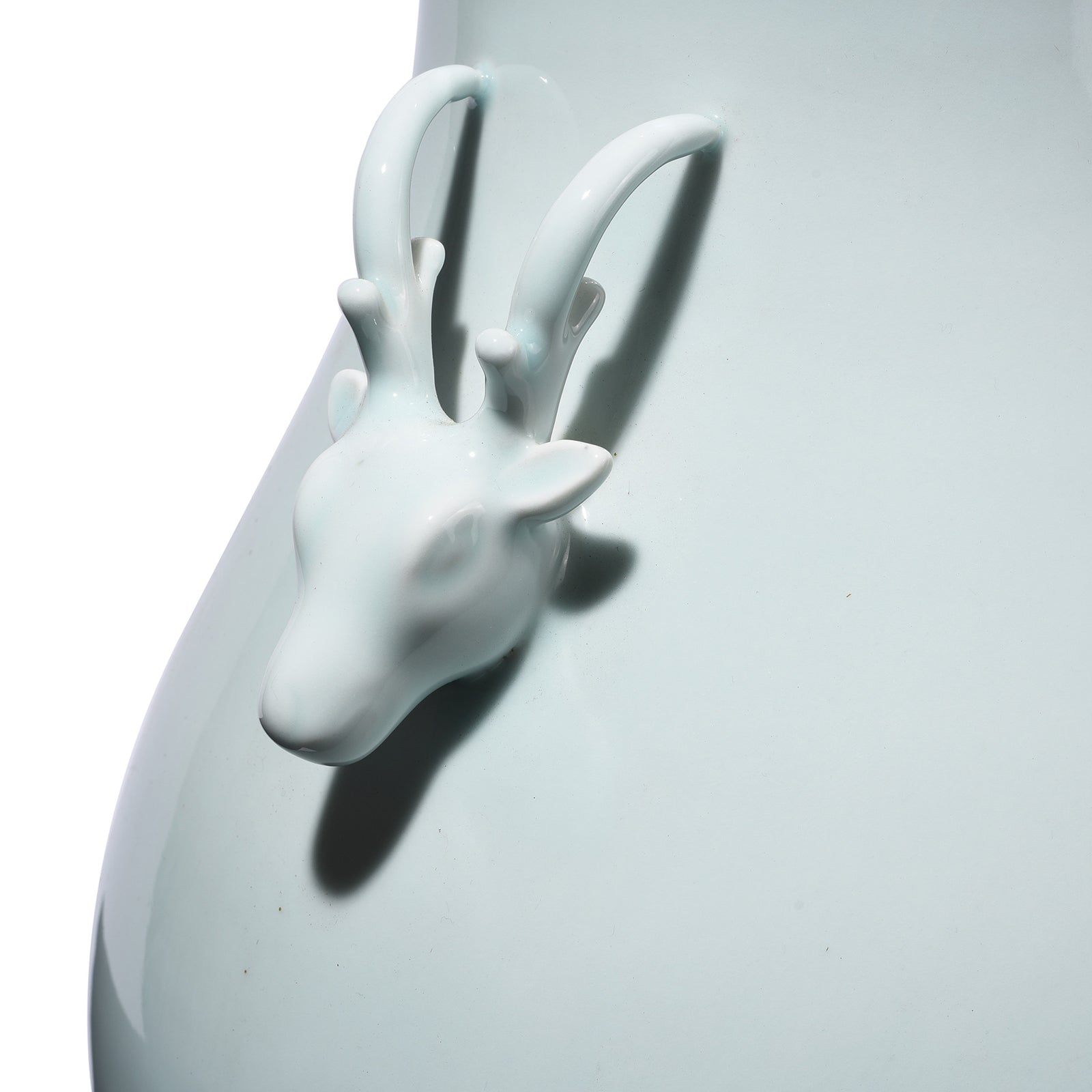 Celadon Porcelain Deer Handle Vase