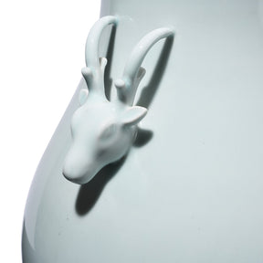 Celadon Porcelain Deer Handle Vase