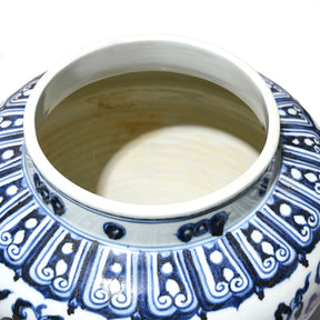 Blue & White Porcelain Jardinière - Trailing Leaf Design