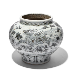 Blue & White Porcelain Jardinière - Trailing Peony Design