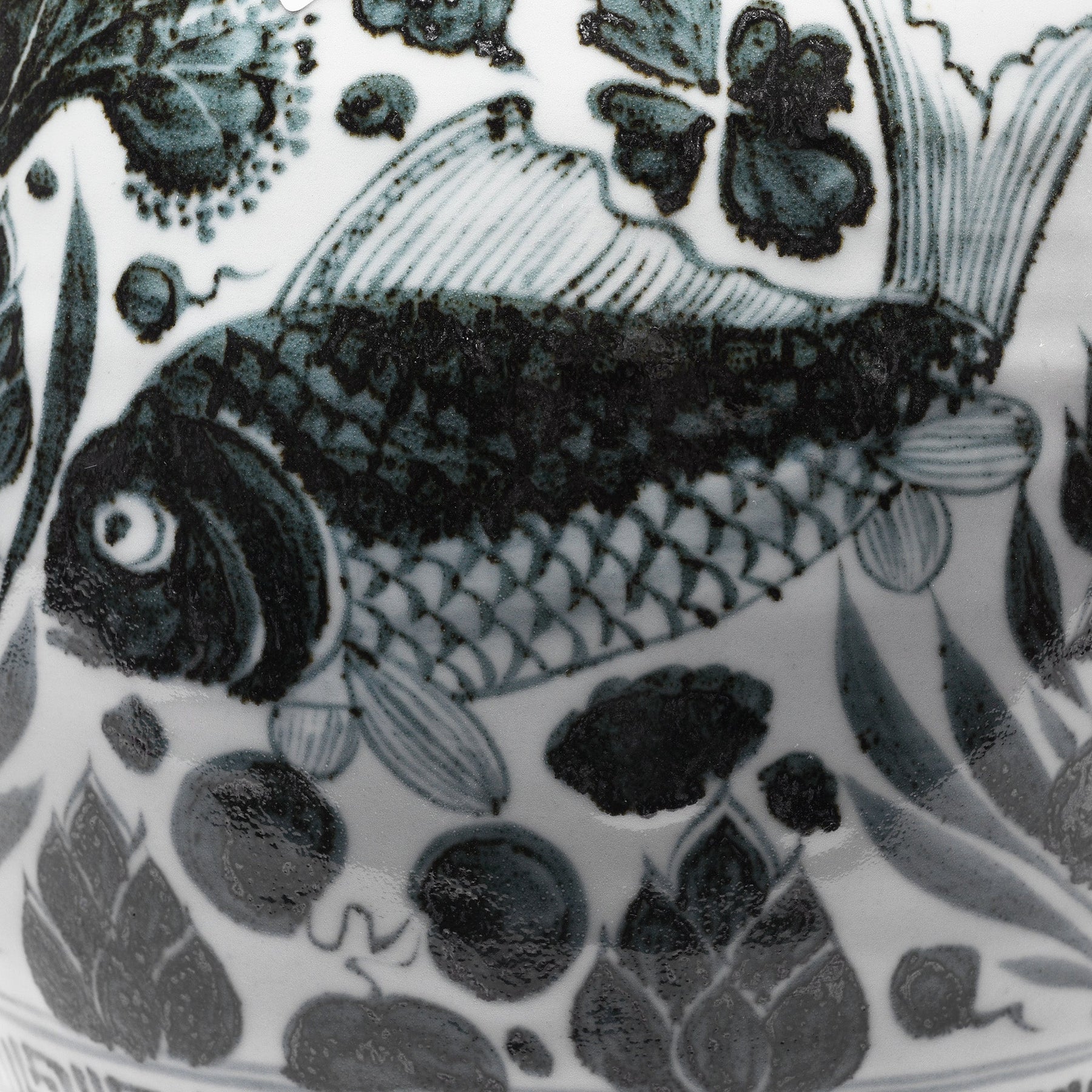 Blue & White Porcelain Meiping Vase - Fish Design