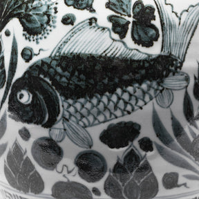 Blue & White Porcelain Meiping Vase - Fish Design