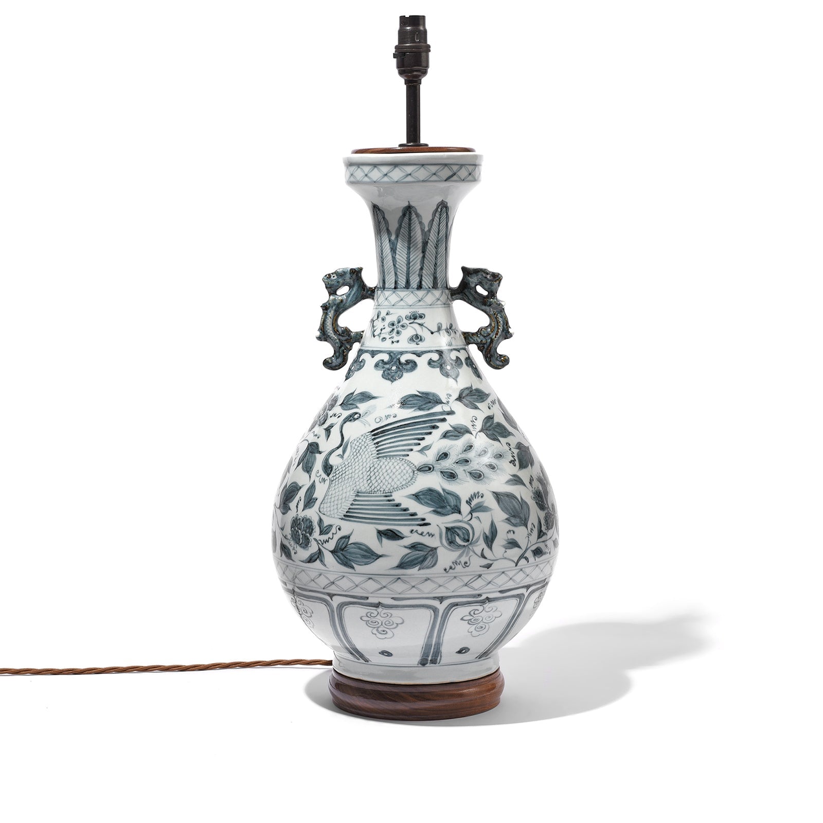 Blue & White Porcelain Vase Lamp - Phoenix Design