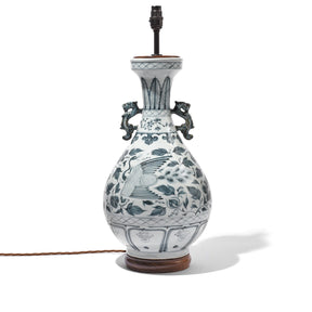 Blue & White Porcelain Vase Lamp - Phoenix Design