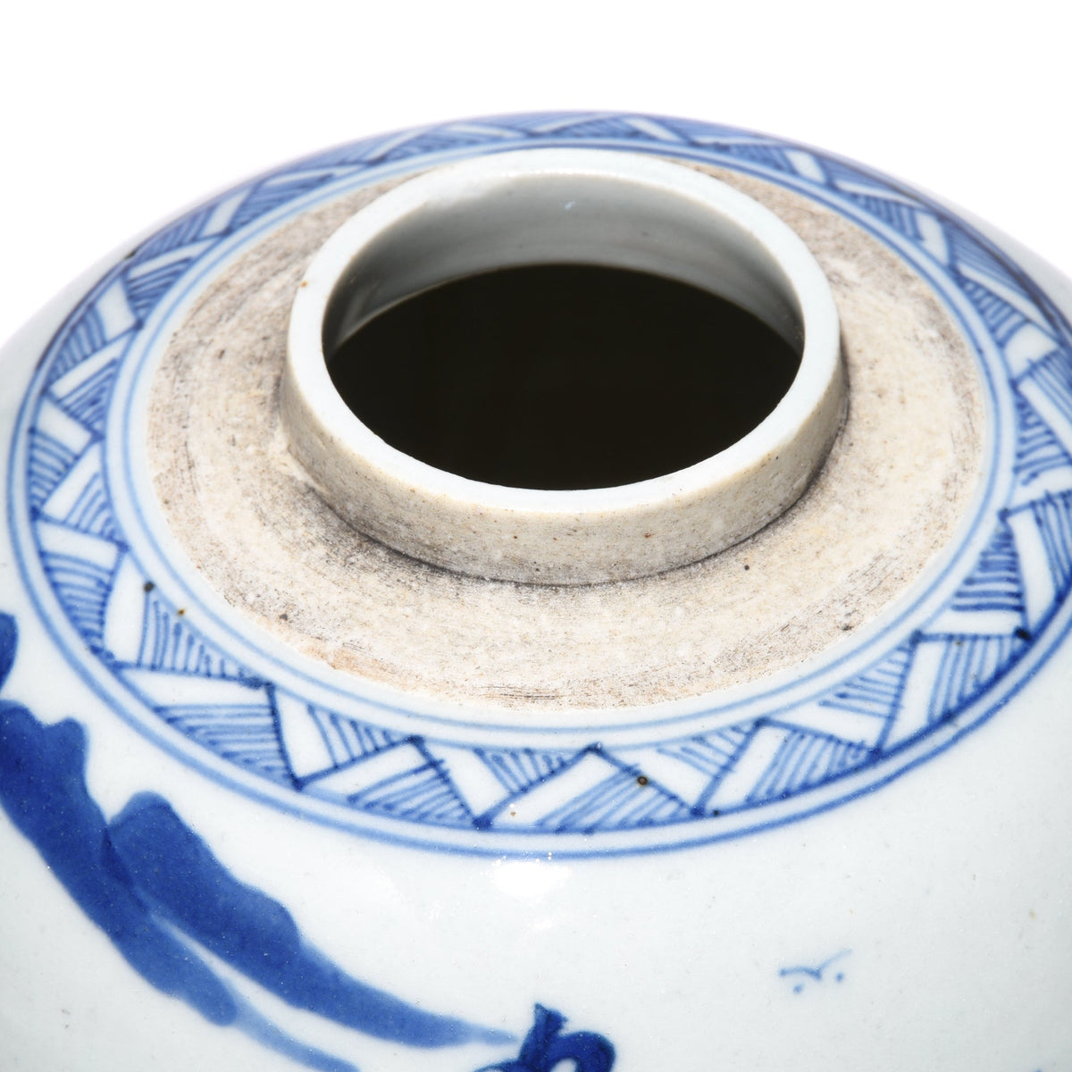 Blue & White Porcelain Ginger Jar - Scholar On Reindeer