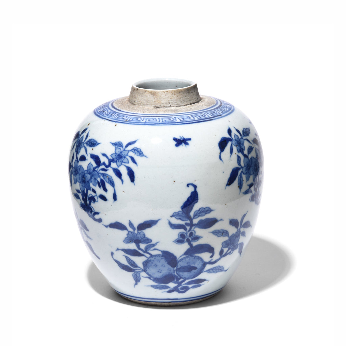 Blue & White Porcelain Ginger Jar - Fruit Trees