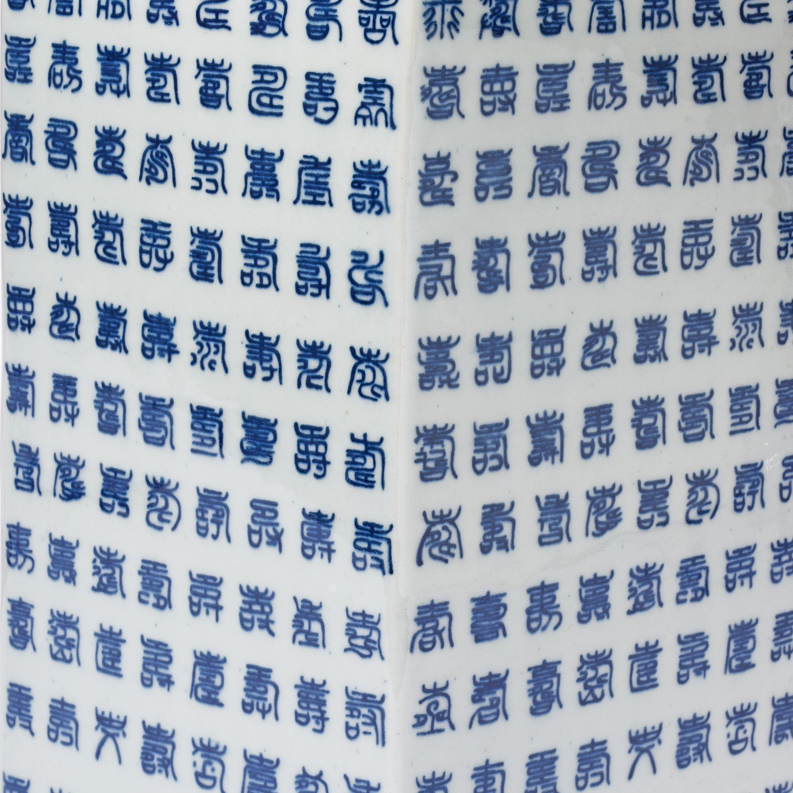 Blue & White Porcelain Hexagonal Tea Caddy Lamp
