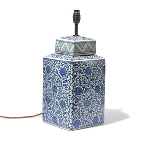 Blue & White Porcelain Tea Caddy Table Lamp