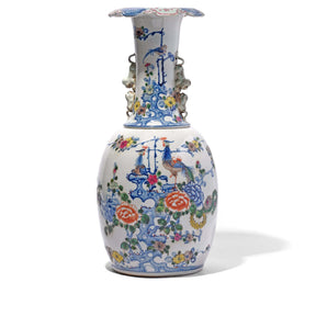 Transitional Wucai Porcelain Liuyeping Vase