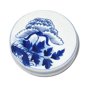 Blue & White Porcelain Ginger Jar - Chrysanthemum Design
