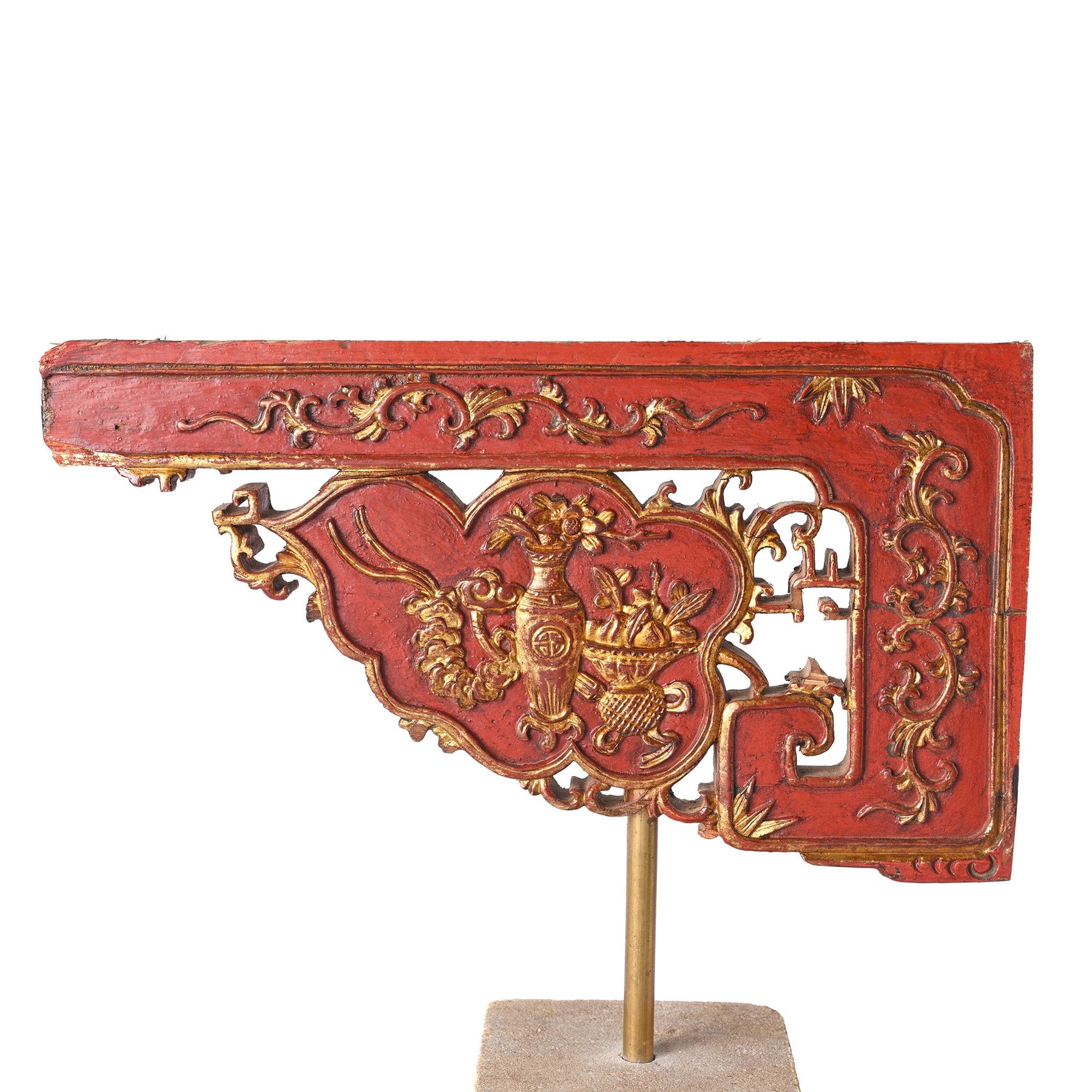 Old Fujian Carvings On Later Sandstone Stands - 19thC