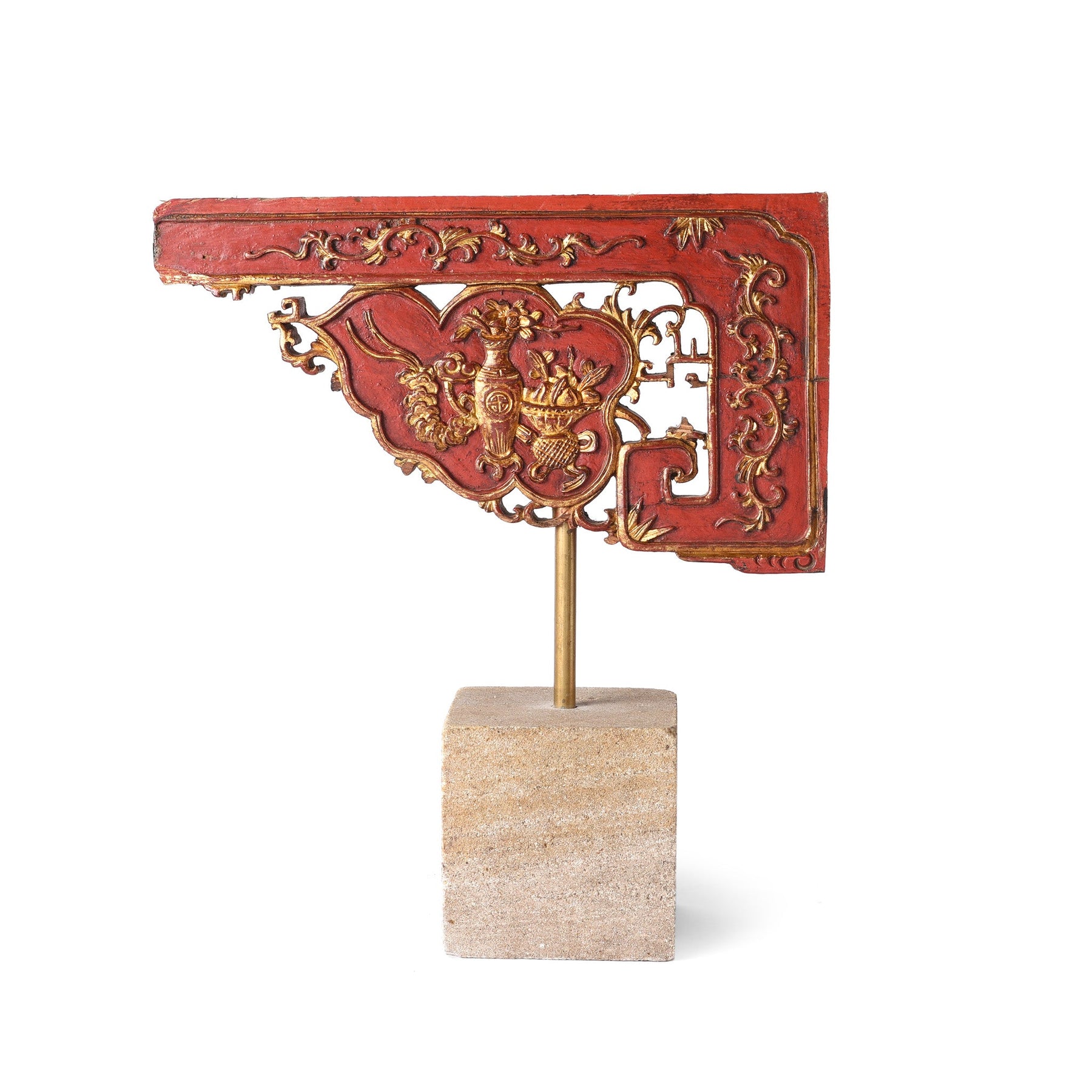 Old Fujian Carvings On Later Sandstone Stands - 19thC