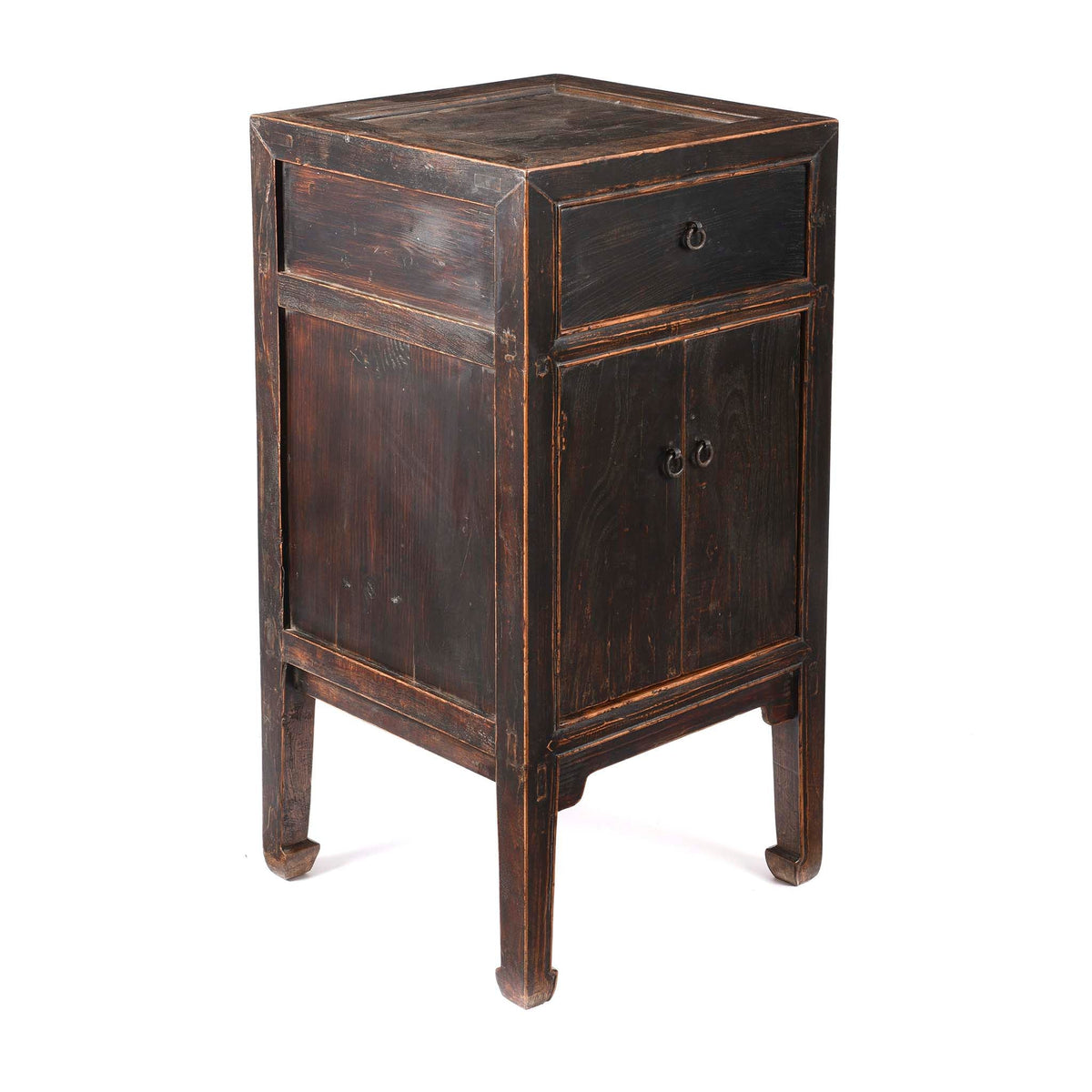 Black Lacquer Side Cabinet From Shanxi - 19thC