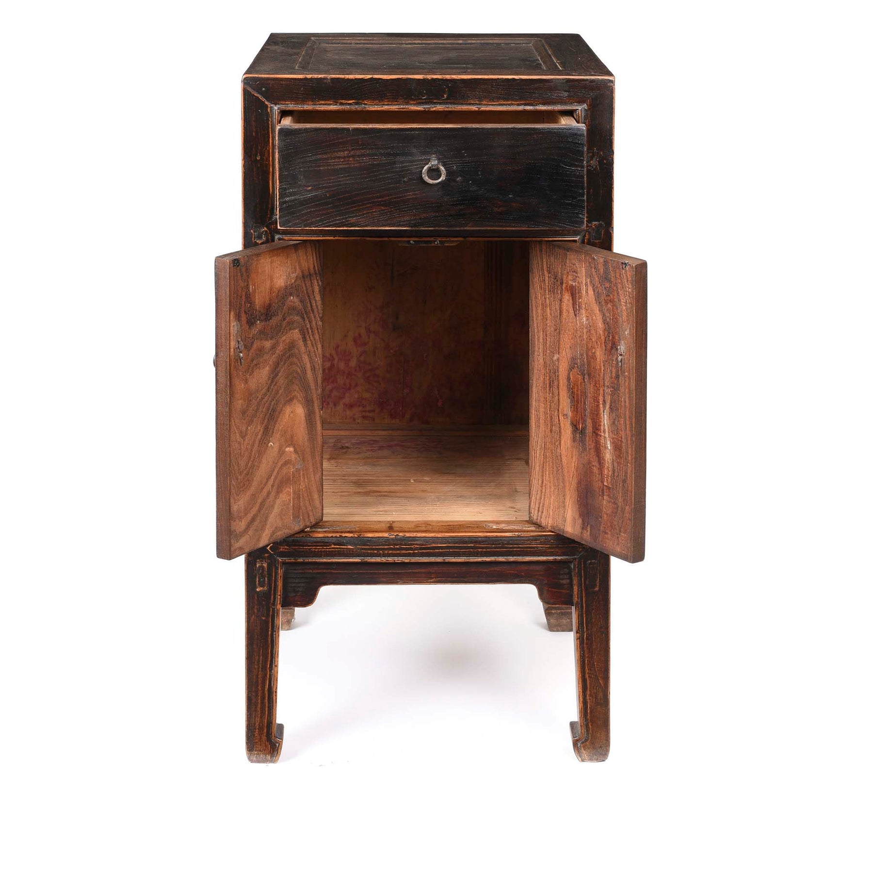 Black Lacquer Side Cabinet From Shanxi - 19thC