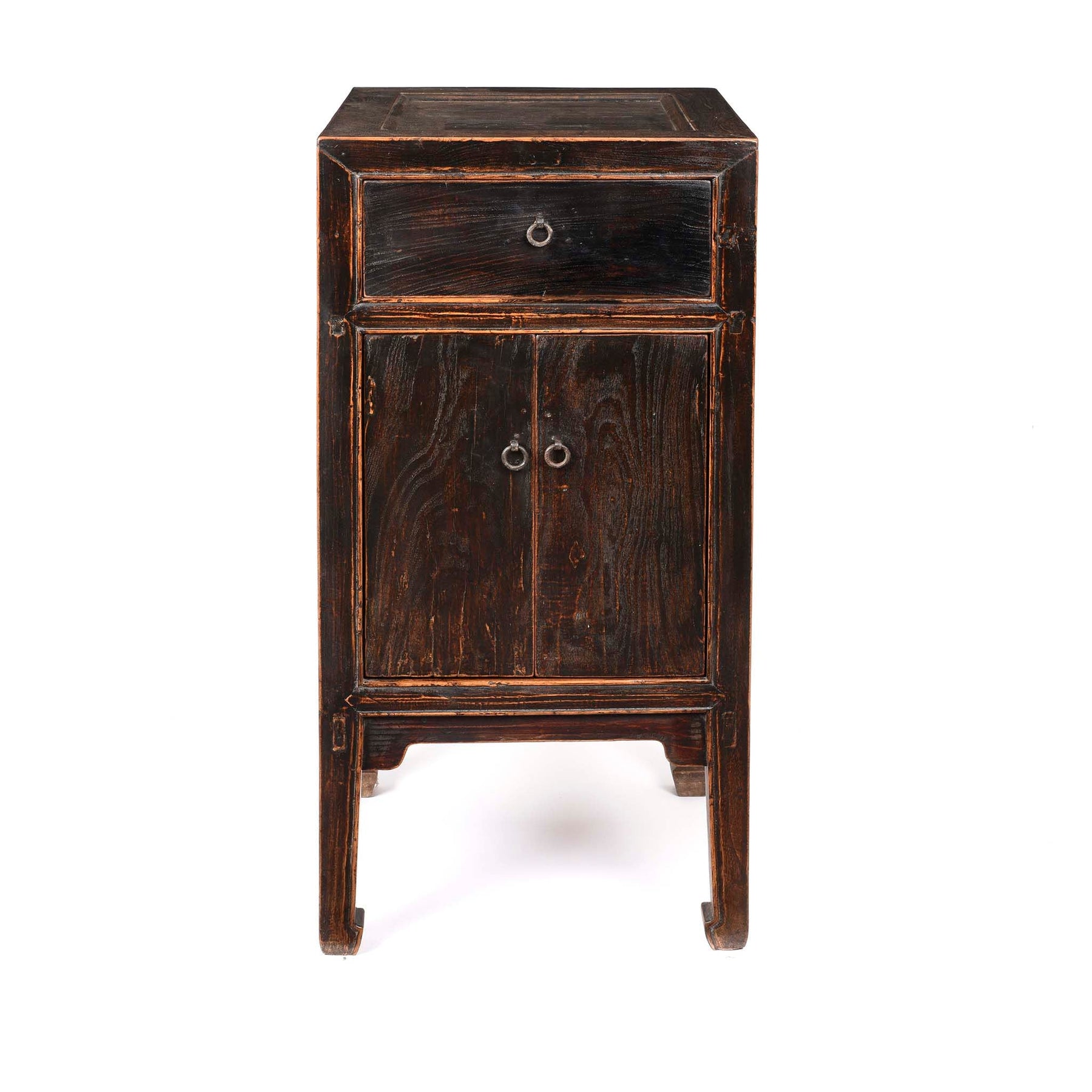 Black Lacquer Side Cabinet From Shanxi - 19thC