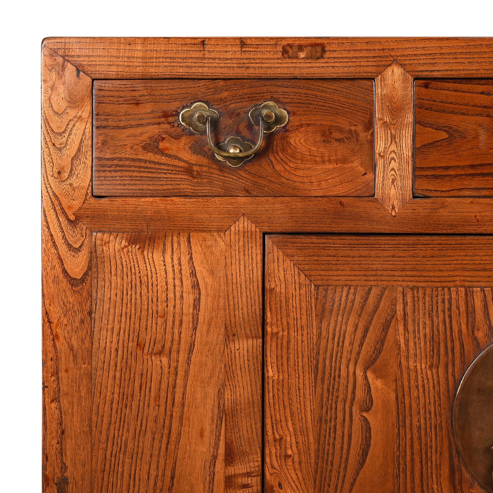 3 Drawer Chinese Elm Sideboard From Hebei - 19thC