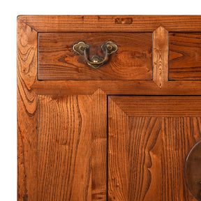 3 Drawer Chinese Elm Sideboard From Hebei - 19thC