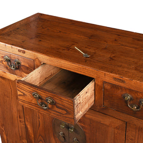 3 Drawer Chinese Elm Sideboard From Hebei - 19thC
