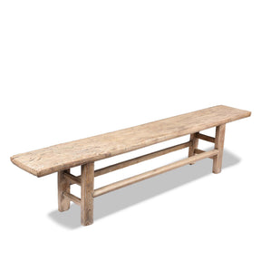 Long Elm Farmhouse Bench From Shandong - 19thC