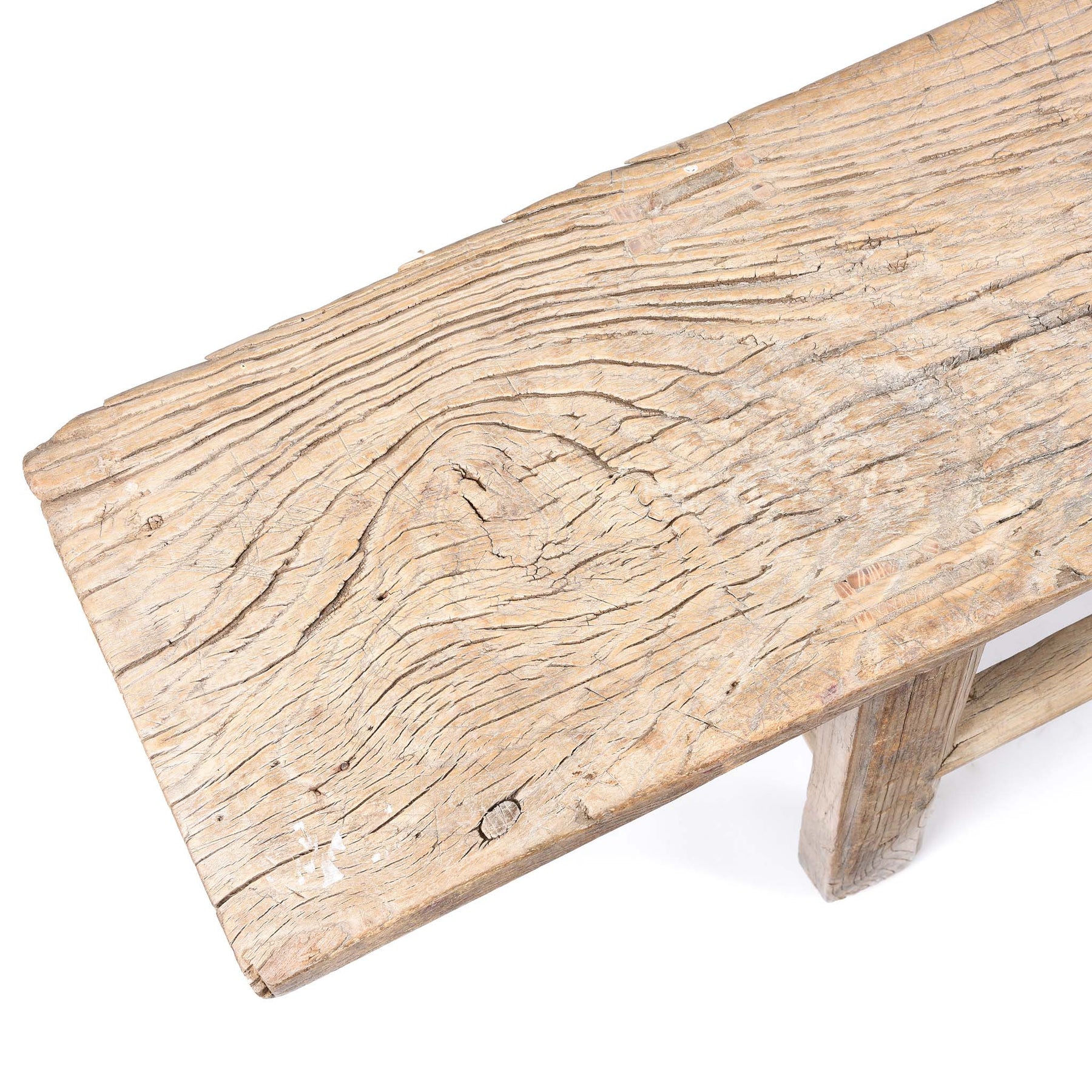 Long Elm Farmhouse Bench From Shandong - 19thC