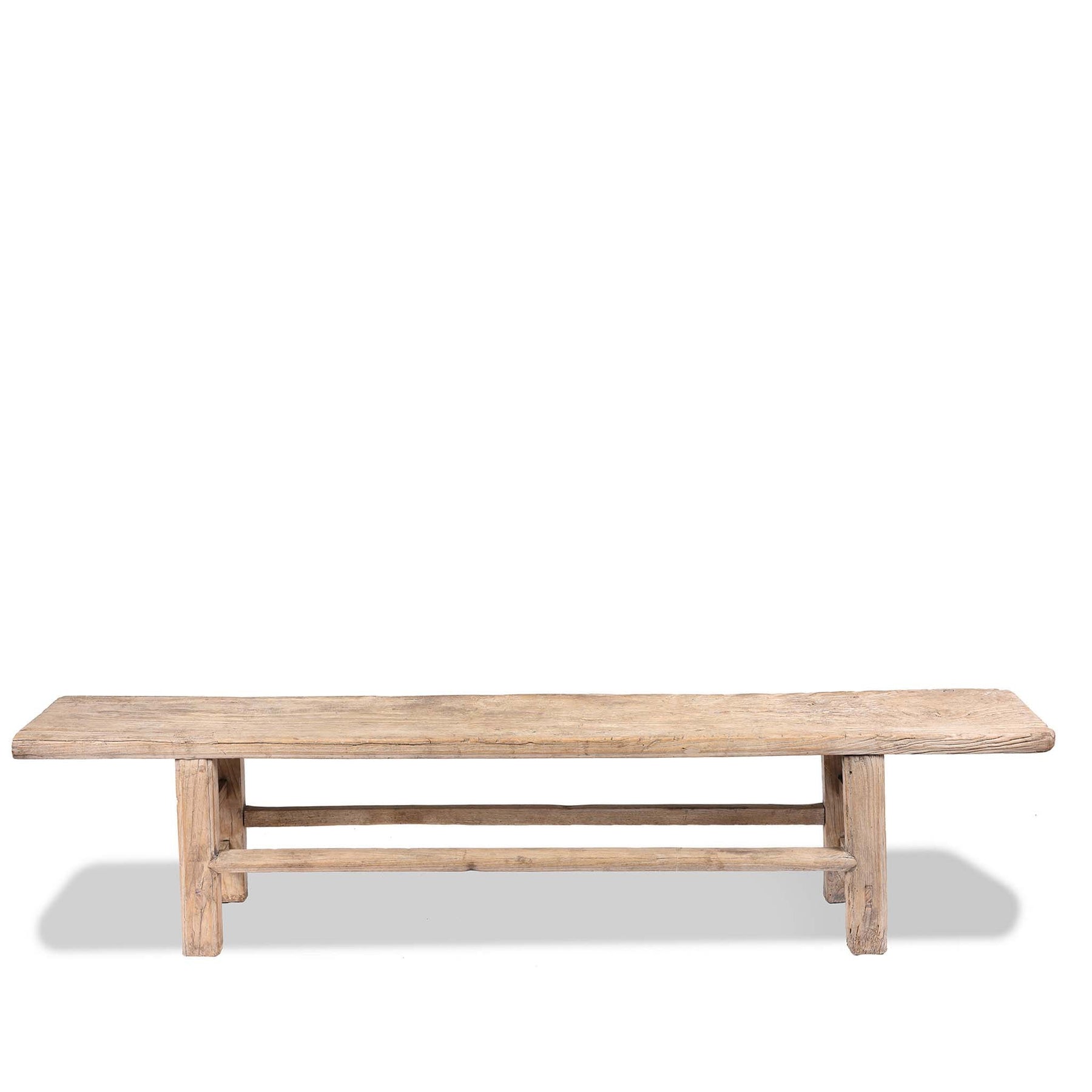 Long Elm Farmhouse Bench From Shandong - 19thC
