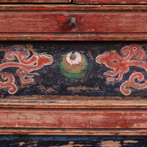 A Pair Of Painted Mongolian Side Cabinet - 19thC