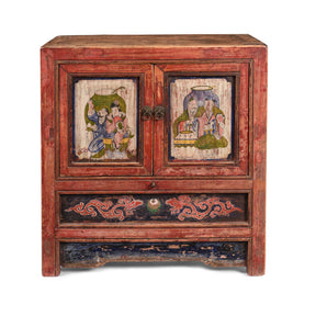 A Pair Of Painted Mongolian Side Cabinet - 19thC