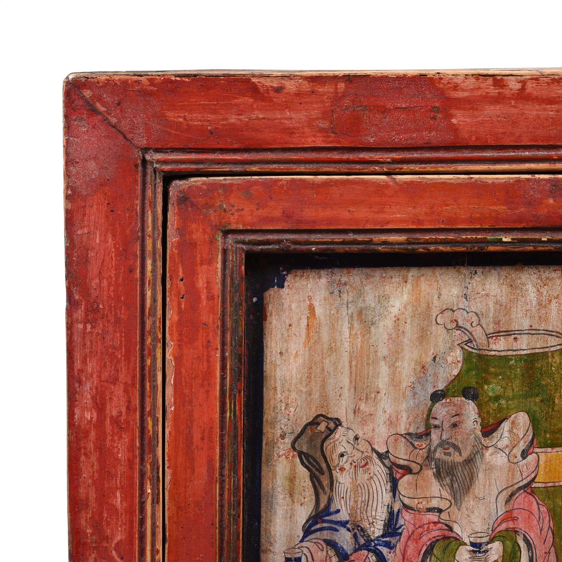 A Pair Of Painted Mongolian Side Cabinet - 19thC