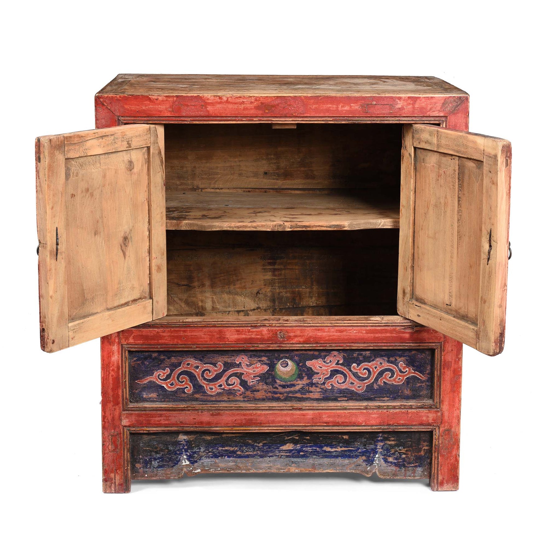 A Pair Of Painted Mongolian Side Cabinet - 19thC