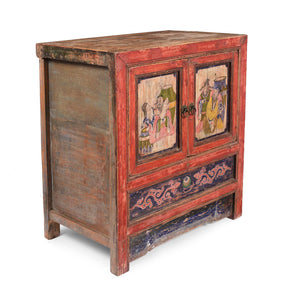 A Pair Of Painted Mongolian Side Cabinet - 19thC